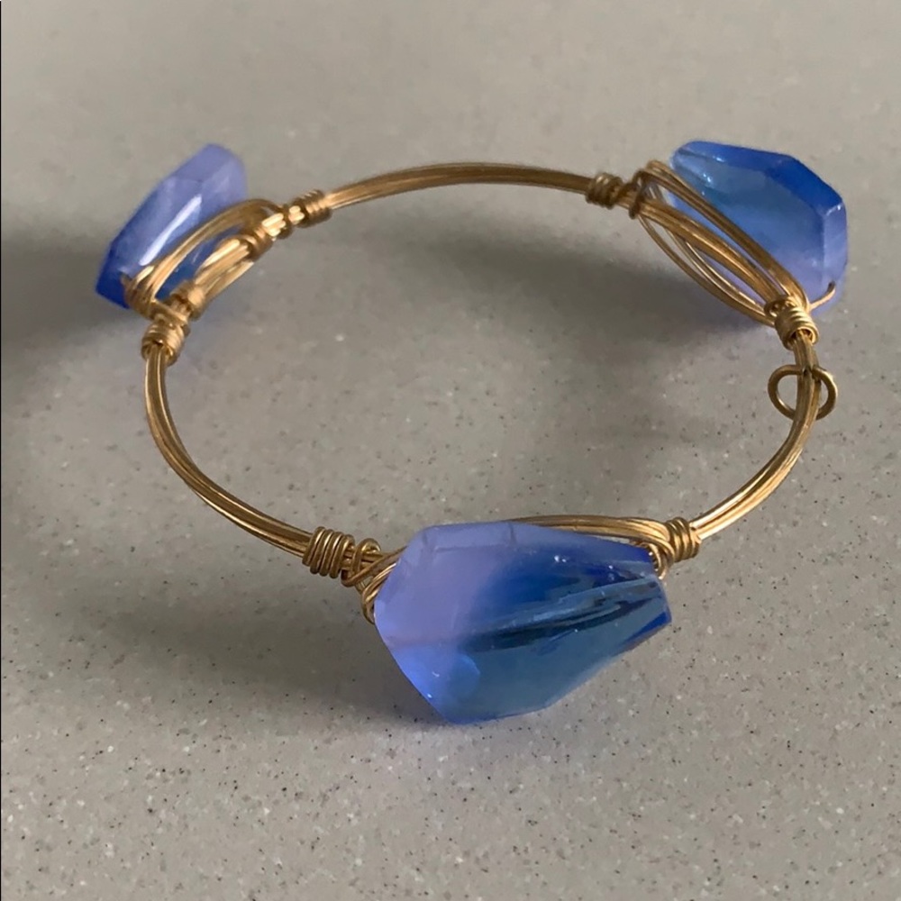 Bourbon and bowties druzy white stone bangle
